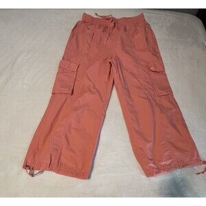 Aerie Wide Leg Cargo 100% Cotton Women’s Pants Sz XL Peach NWT